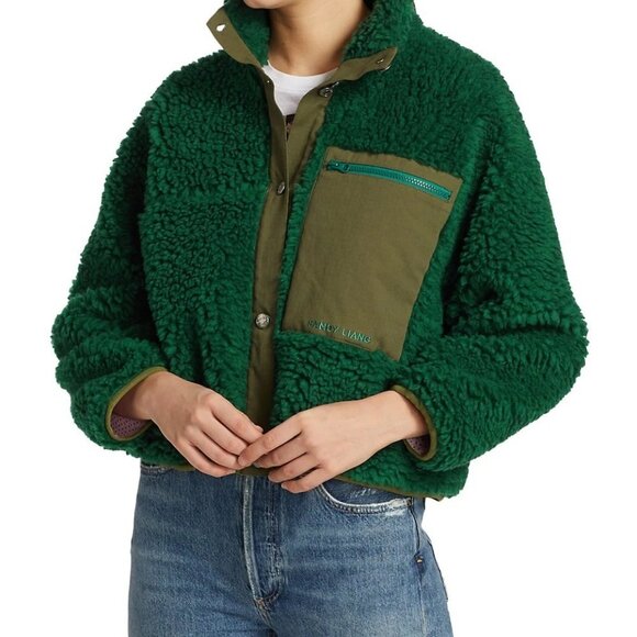 Sandy Liang Jansport Green Fleece Jacket Medium - Picture 4 of 8